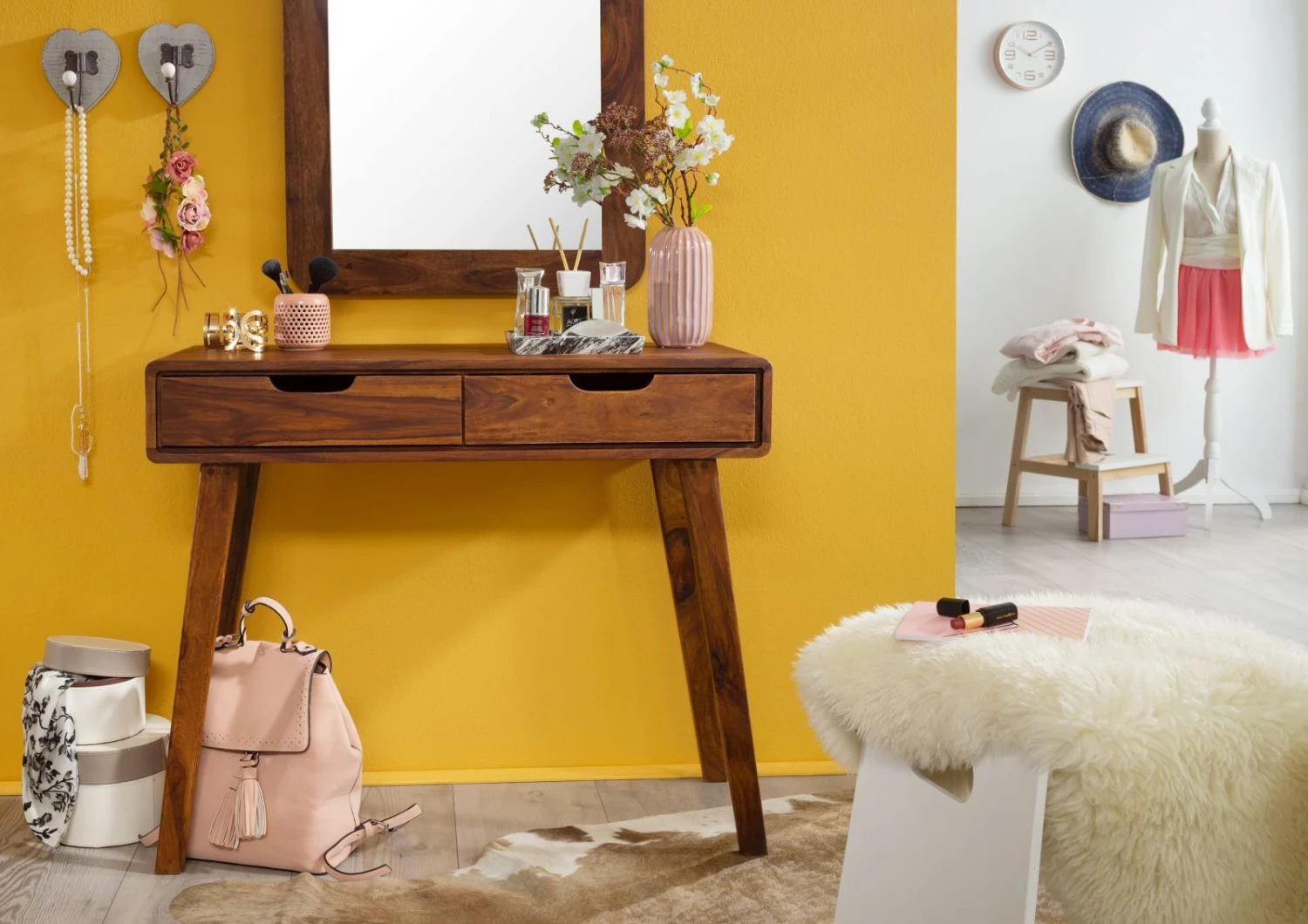 Coiffeuse 90x40 Palissandre Laqué Noisette MALMÖ 2 #114 3 Coiffeuse 90x40 Palissandre Laqué Noisette MALMÖ 2 #114 – Image 3