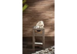 Table D'appoint 29x29 Palissandre Huilé Gris Taupe NATURE GREY #30 -Massivmoebel24 09 100 550 0030 3