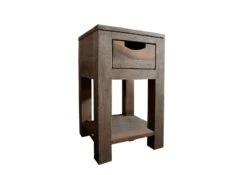 Table D'appoint 29x29 Palissandre Huilé Gris Taupe NATURE GREY #30 -Massivmoebel24 09 100 550 0030 9