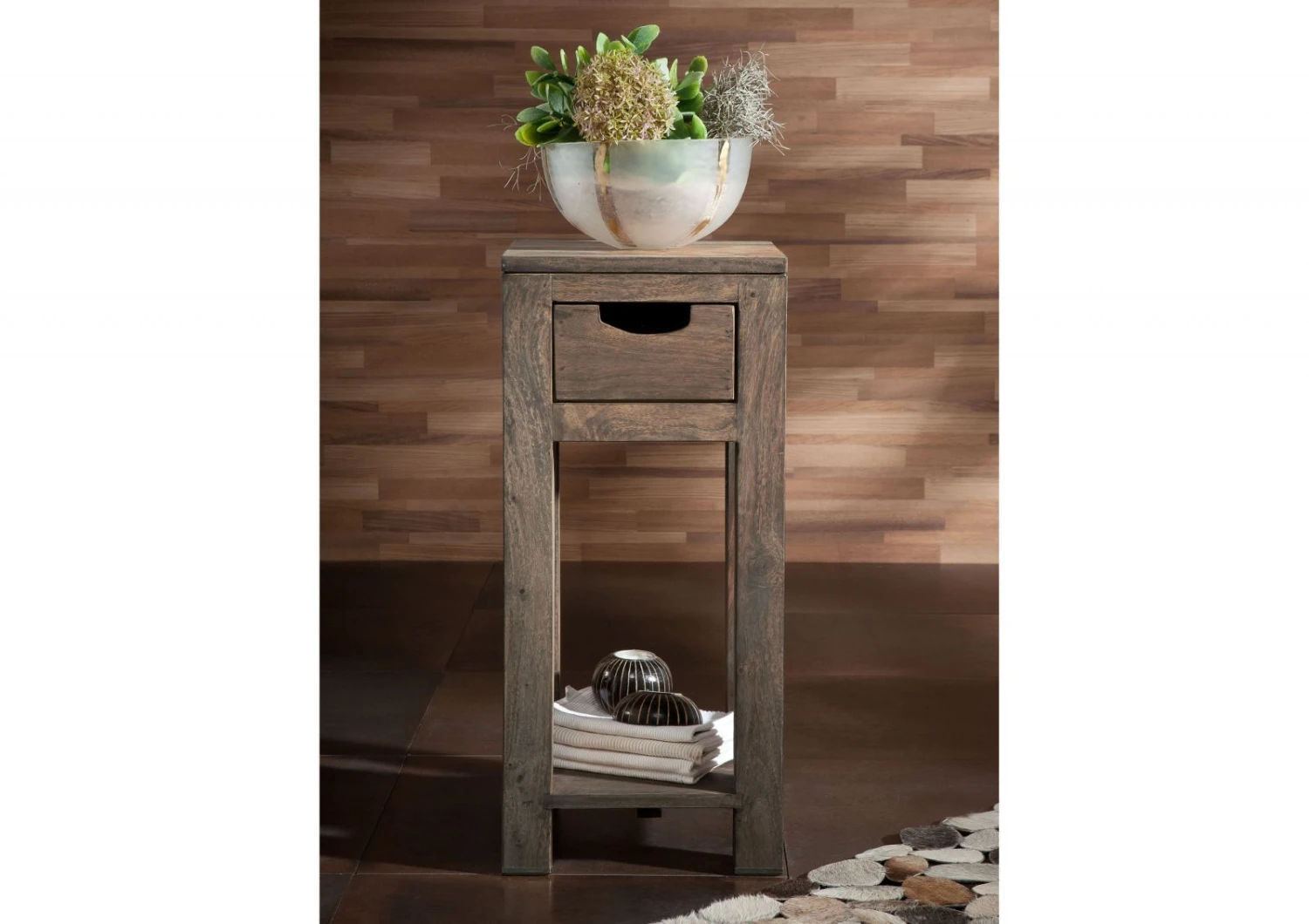 Table D'appoint 29x29 Palissandre Huilé Gris Taupe NATURE GREY #31 2 Table D'appoint 29x29 Palissandre Huilé Gris Taupe NATURE GREY #31 – Image 2