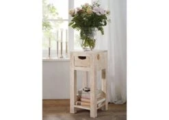 Table D'appoint 29x29 Acacia Blanchi Blanc NATURE WHITE #31