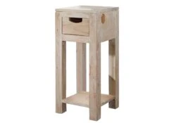 Table D'appoint 29x29 Acacia Blanchi Blanc NATURE WHITE #31 -Massivmoebel24 09 100 552 0031 9