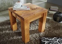 Tabouret 45x45 Palissandre Huilé Brun NATURE BROWN #108 -Massivmoebel24 09 100 554 1034 3