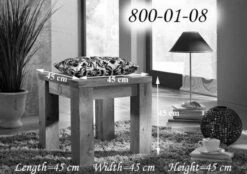 Tabouret 45x45 Palissandre Huilé Brun NATURE BROWN #108 -Massivmoebel24 09 100 554 1034 8