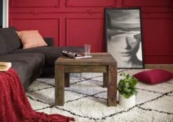 Tabouret 61x61 Palissandre Huilé Gris Taupe TAMBORA #790