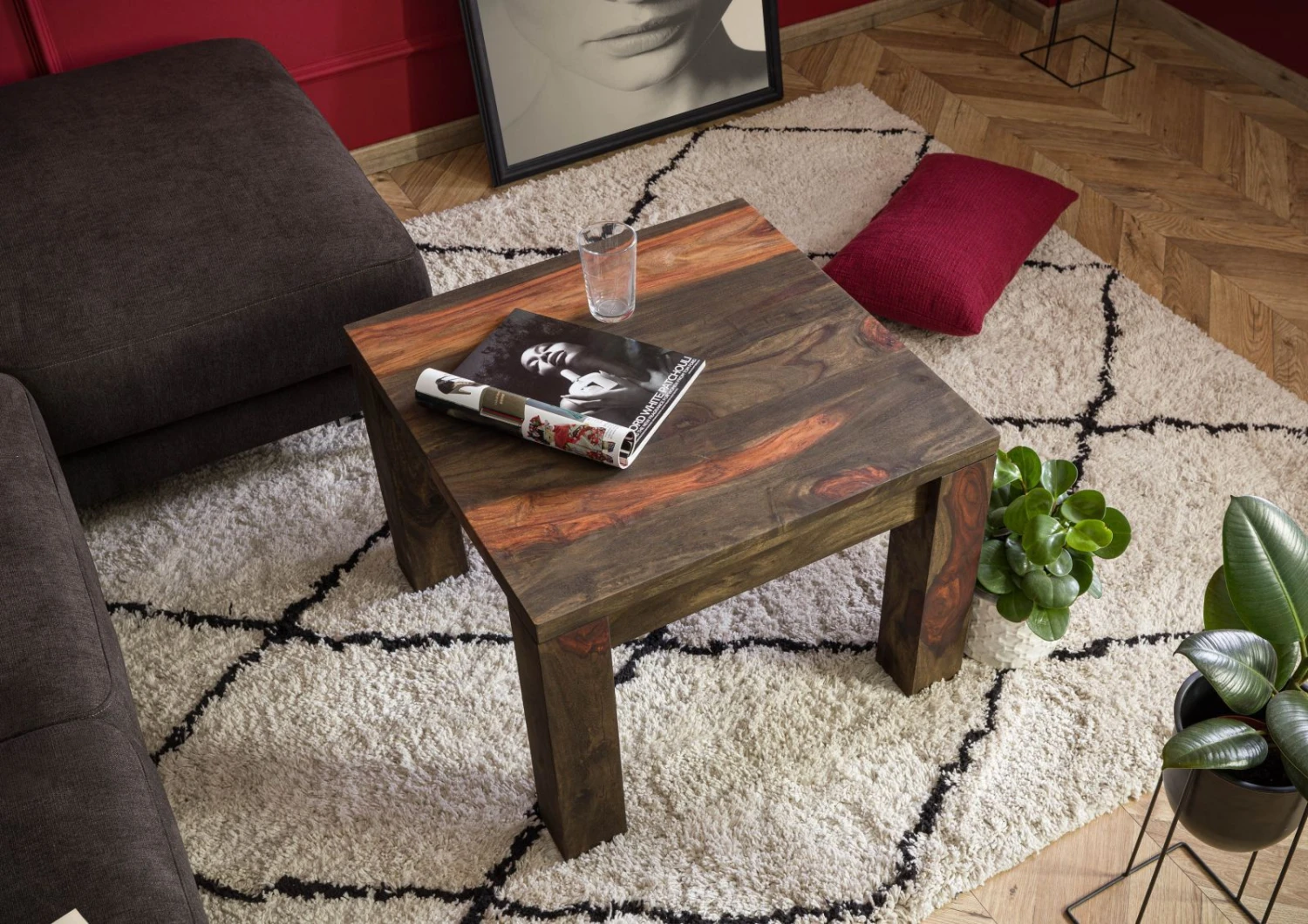 Tabouret 61x61 Palissandre Huilé Gris Taupe TAMBORA #790 2 Tabouret 61x61 Palissandre Huilé Gris Taupe TAMBORA #790 – Image 2