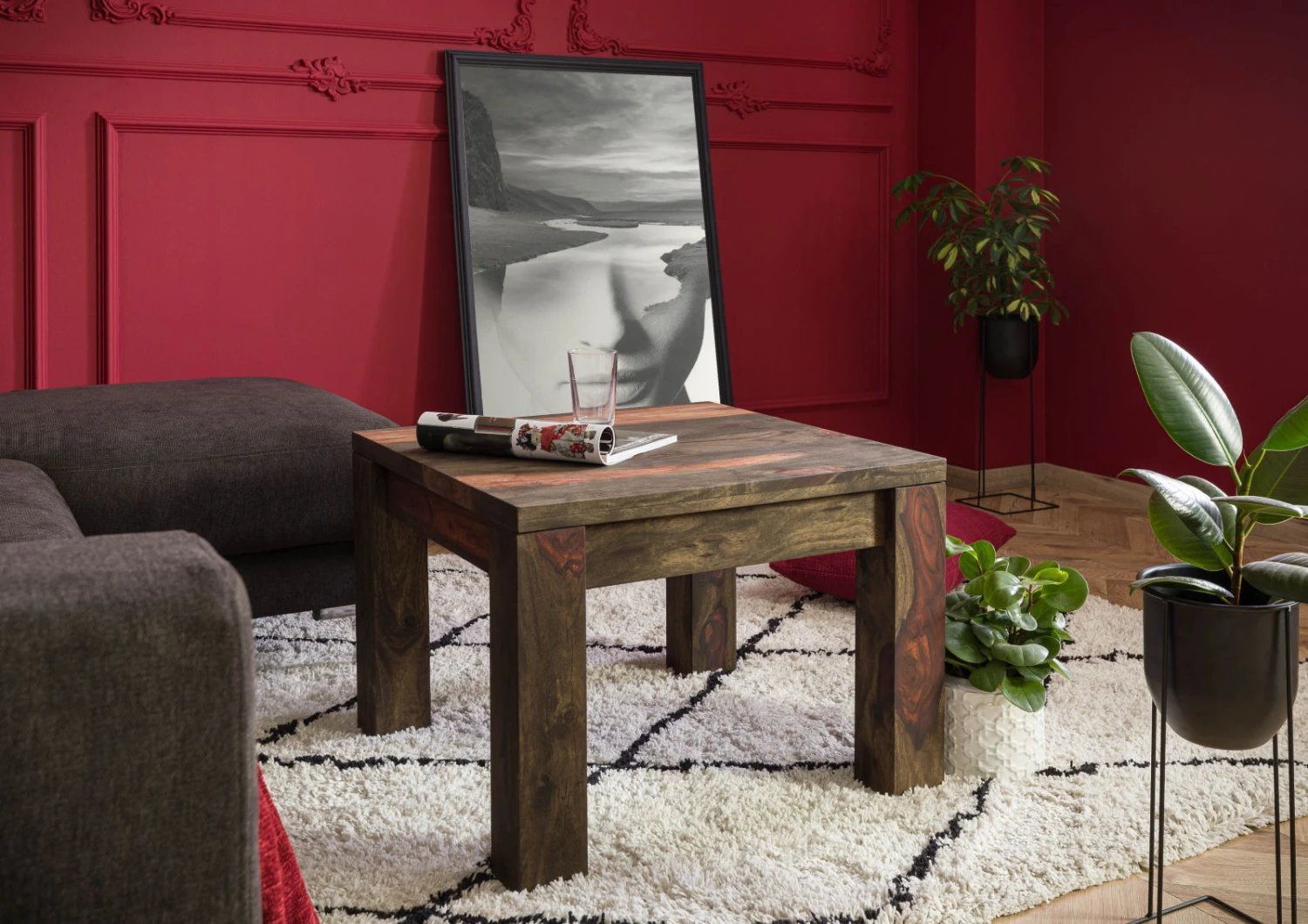 Tabouret 61x61 Palissandre Huilé Gris Taupe TAMBORA #790 3 Tabouret 61x61 Palissandre Huilé Gris Taupe TAMBORA #790 – Image 3