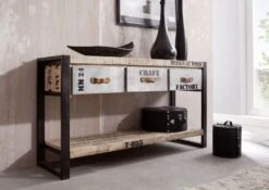 Console 140x40 Manguier Brut Imprimé Bois Naturel FACTORY #134