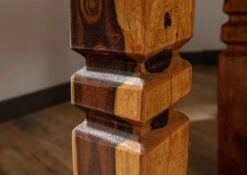 Tabouret 42x42 Acacia Laqué Miel OXFORD #0601 -Massivmoebel24 09 100 610 9101 5