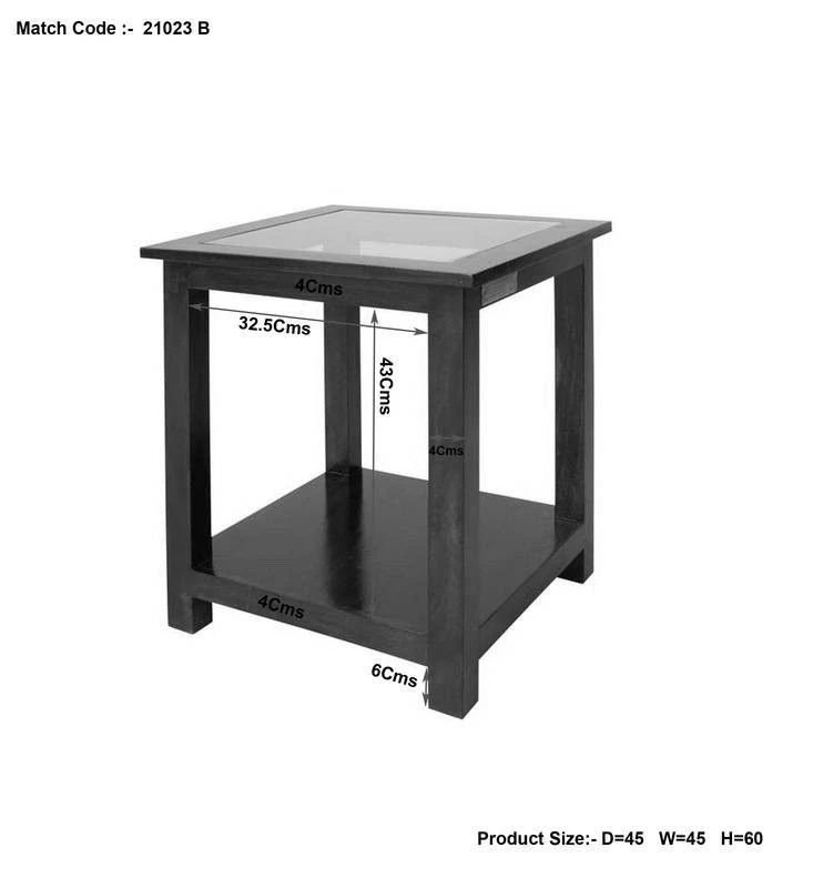 Table D'appoint 45x45 Acacia Laqué Nougat OXFORD #21 2 Table D'appoint 45x45 Acacia Laqué Nougat OXFORD #21 – Image 2