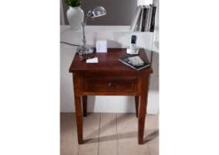 Table D'appoint 60x40 Acacia Laqué Nougat OXFORD #907 -Massivmoebel24 09 100 620 9607 3