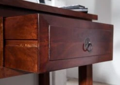 Table D'appoint 60x40 Acacia Laqué Nougat OXFORD #907 -Massivmoebel24 09 100 620 9607 4