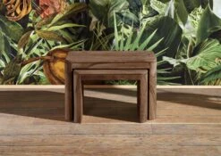 Table D'appoint 59x30 Palissandre Teinté Smoked Cherry Lot 2 Pièces TORONTO #144 -Massivmoebel24 09 100 665 0045 3