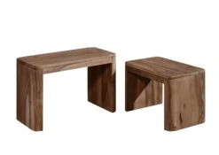 Table D'appoint 59x30 Palissandre Teinté Smoked Cherry Lot 2 Pièces TORONTO #144 -Massivmoebel24 09 100 665 0045 9