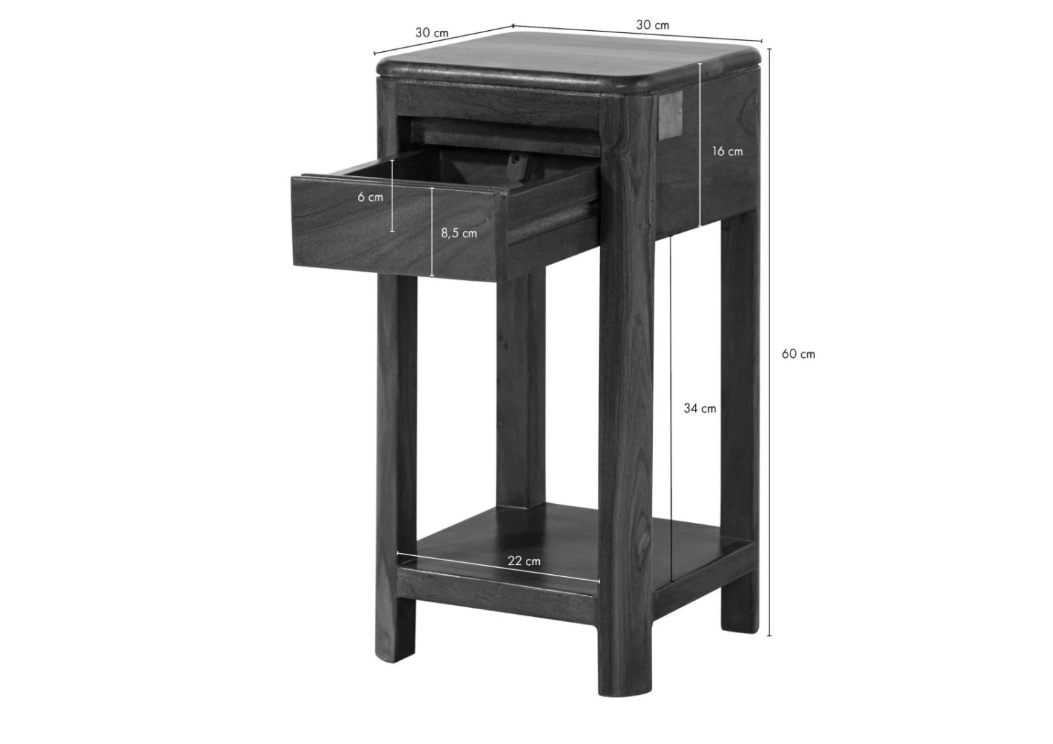 Table D'appoint 30x30 Palissandre Teinté Smoked Cherry TORONTO #112 2 Table D'appoint 30x30 Palissandre Teinté Smoked Cherry TORONTO #112 – Image 2