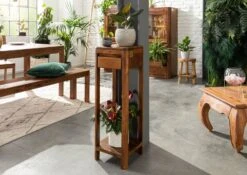 Table D'appoint 30x30 Palissandre Ciré Noisette TORONTO #213