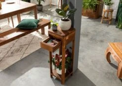 Table D'appoint 30x30 Palissandre Ciré Noisette TORONTO #213 -Massivmoebel24 09 100 665 1013 4