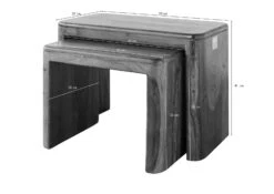 Table D'appoint 59x30 Palissandre Ciré Noisette TORONTO #244 -Massivmoebel24 09 100 665 1044 08