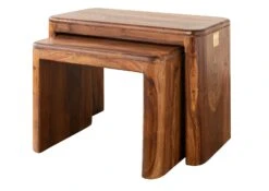 Table D'appoint 59x30 Palissandre Ciré Noisette TORONTO #244 -Massivmoebel24 09 100 665 1044 9