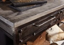 Console 150x45 Manguier Laqué Gris HEAVY INDUSTRY #121 -Massivmoebel24 09 100 677 0009 4