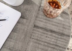 Table D'appoint 42x42 Manguier Laqué Gris HEAVY INDUSTRY #159 -Massivmoebel24 09 100 677 0159 6