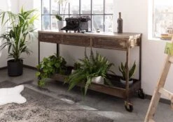 Console 150x45 Manguier Laqué Brun HEAVY INDUSTRY #221