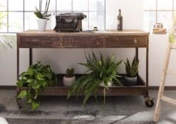 Console 150x45 Manguier Laqué Brun HEAVY INDUSTRY #221 -Massivmoebel24 09 100 677 0209 3