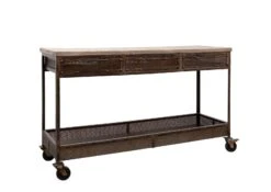 Console 150x45 Manguier Laqué Brun HEAVY INDUSTRY #221 -Massivmoebel24 09 100 677 0209 9