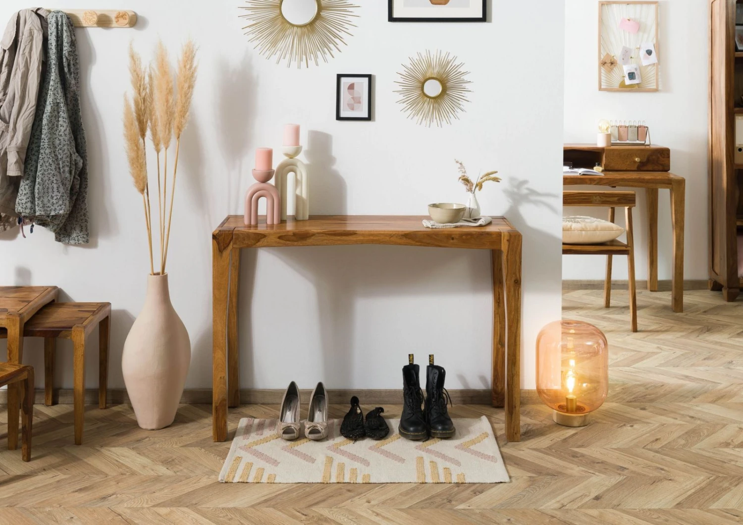 ANCONA #103 Table Console En Bois De Sheesham - Laqué / Brun 120x42x80 1 ANCONA #103 Table Console En Bois De Sheesham - Laqué / Brun 120x42x80