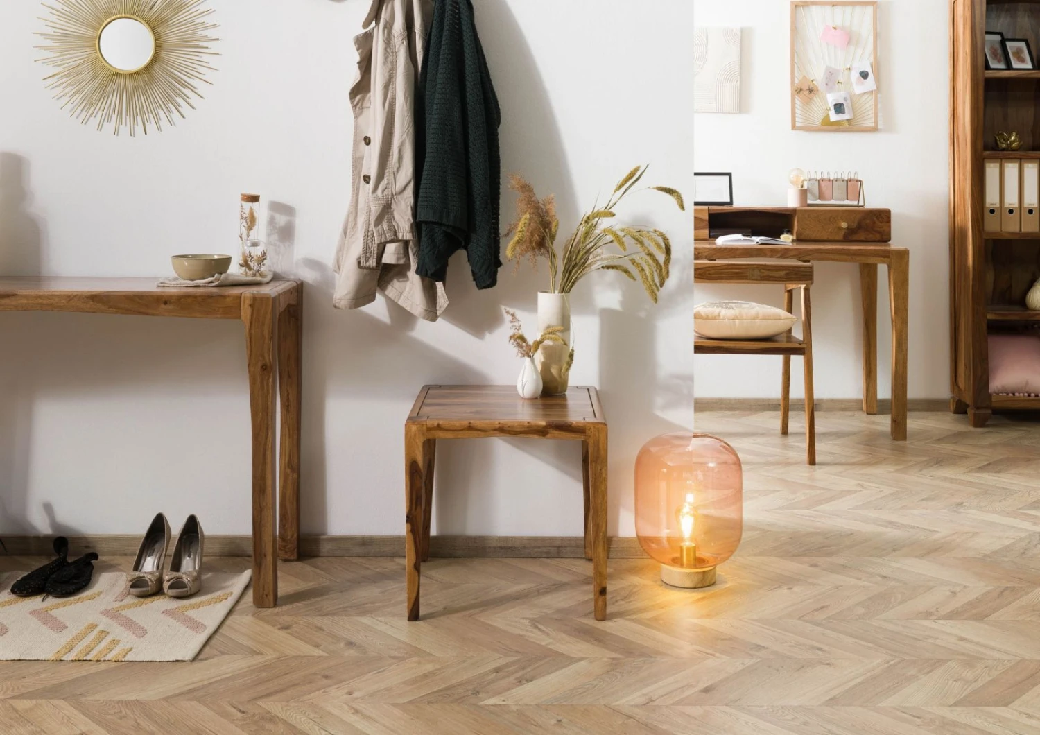 ANCONA #111 Table Basse En Bois De Sheesham - Laqué / Marron 50x50x50 1 ANCONA #111 Table Basse En Bois De Sheesham - Laqué / Marron 50x50x50