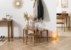 ANCONA #112 Table D'appoint En Bois De Sheesham - Laqué / Marron 50x50x50