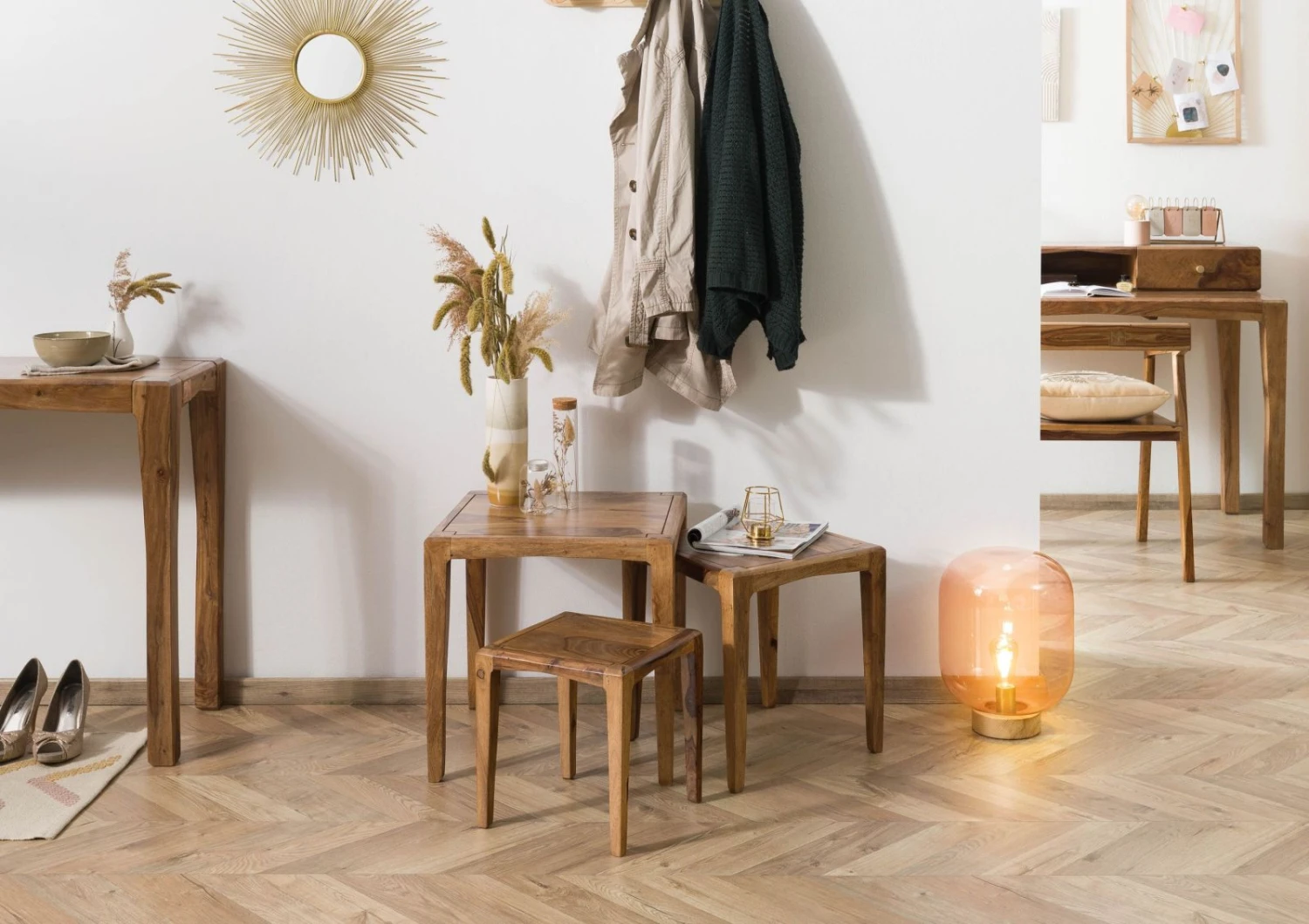 ANCONA #112 Table D'appoint En Bois De Sheesham - Laqué / Marron 50x50x50 1 ANCONA #112 Table D'appoint En Bois De Sheesham - Laqué / Marron 50x50x50