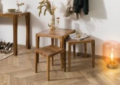 ANCONA #112 Table D'appoint En Bois De Sheesham - Laqué / Marron 50x50x50 12 ANCONA #112 Table D'appoint En Bois De Sheesham - Laqué / Marron 50x50x50 -Massivmoebel24 09 100 699 0012 03