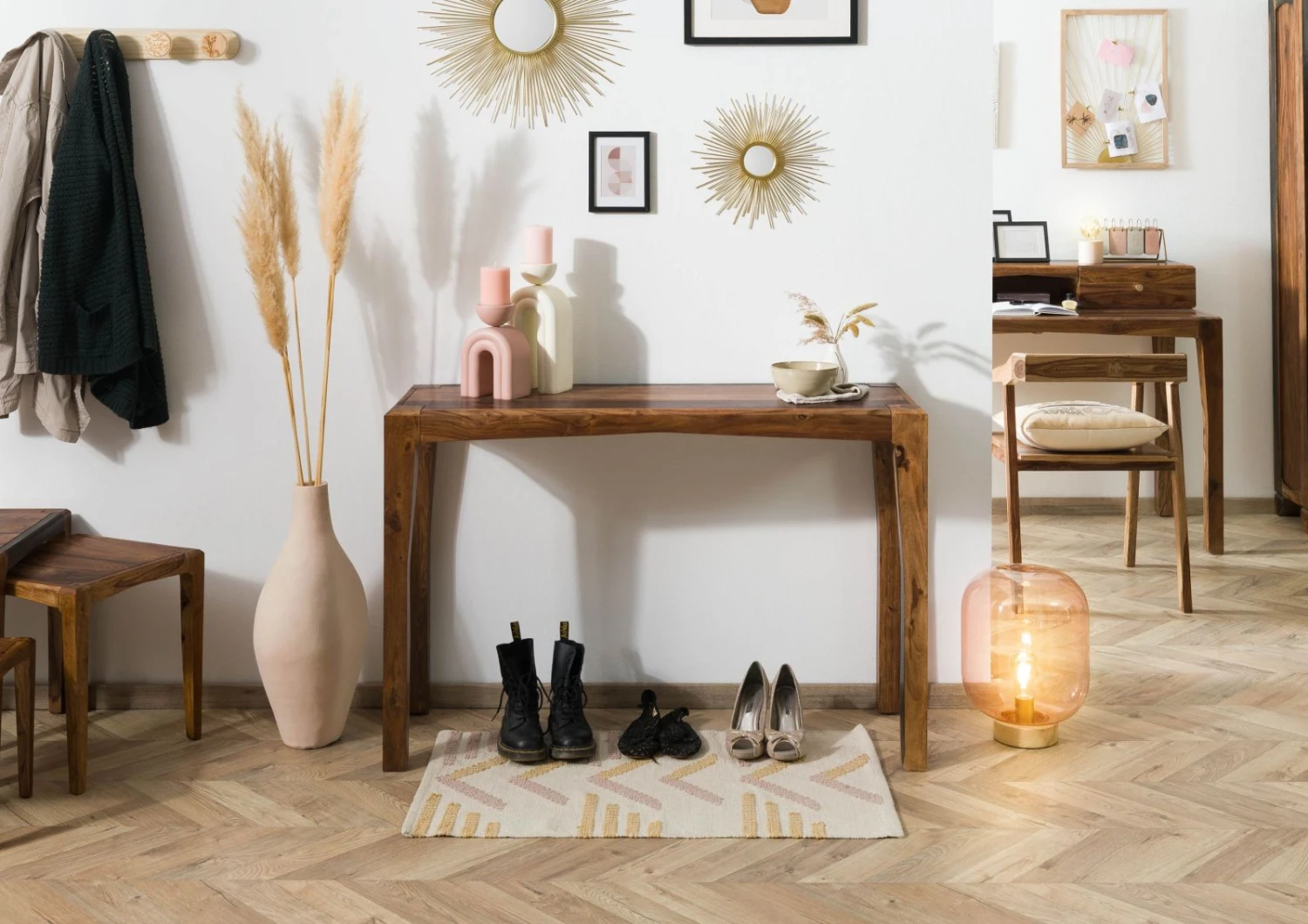 ANCONA #203 Table Console En Bois De Sheesham - Laqué / Marron Foncé 120x42x80 1 ANCONA #203 Table Console En Bois De Sheesham - Laqué / Marron Foncé 120x42x80