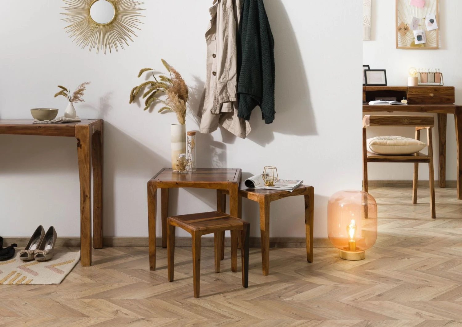 ANCONA #251 Table Basse En Bois De Sheesham - Laqué / Marron 50x50x50 1 ANCONA #251 Table Basse En Bois De Sheesham - Laqué / Marron 50x50x50