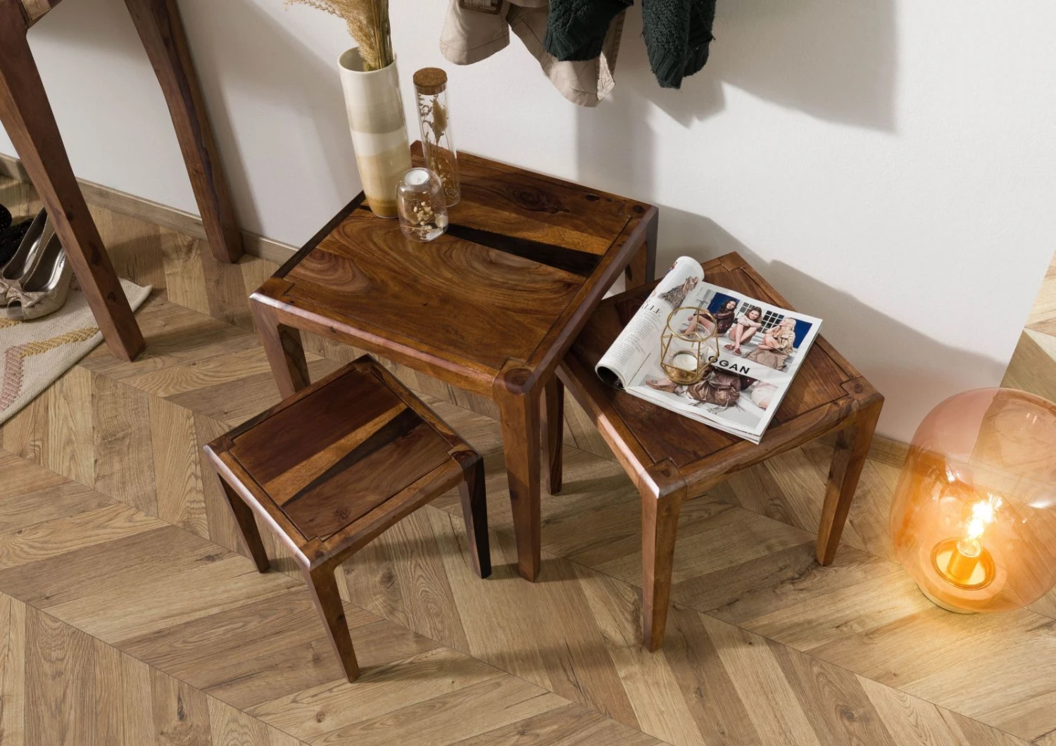 ANCONA #251 Table Basse En Bois De Sheesham - Laqué / Marron 50x50x50 2 ANCONA #251 Table Basse En Bois De Sheesham - Laqué / Marron 50x50x50 – Image 2