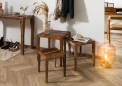 ANCONA #251 Table Basse En Bois De Sheesham - Laqué / Marron 50x50x50 12 ANCONA #251 Table Basse En Bois De Sheesham - Laqué / Marron 50x50x50 -Massivmoebel24 09 100 699 2051 03