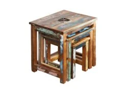 Table D'appoint 48x40 Bois De Récupération Laqué Multicolore Lot 3 Pièces NATURE OF SPIRIT #119 13 Table D'appoint 48x40 Bois De Récupération Laqué Multicolore Lot 3 Pièces NATURE OF SPIRIT #119 -Massivmoebel24 09 100 700 0020 9
