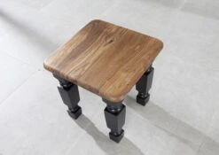 Tabouret 45x45 Palissandre Laqué Marron / Noir NEW BOSTON #110