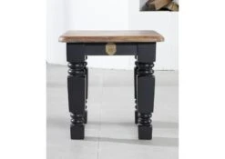 Tabouret 45x45 Palissandre Laqué Marron / Noir NEW BOSTON #110 -Massivmoebel24 09 100 740 0122 3