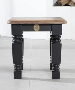 Tabouret 45x45 Palissandre Laqué Marron / Noir NEW BOSTON #110 -Massivmoebel24 09 100 740 0122 4