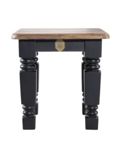 Tabouret 45x45 Palissandre Laqué Marron / Noir NEW BOSTON #110 -Massivmoebel24 09 100 740 0122 9
