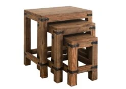 Table D'appoint 40x30 Palissandre Huilé Gris Taupe Lot 3 Pièces LEEDS #22