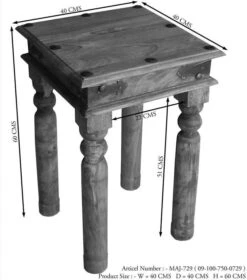 Table D'appoint 40x40 Palissandre Huilé Gris Taupe LEEDS #24 10 Table D'appoint 40x40 Palissandre Huilé Gris Taupe LEEDS #24 -Massivmoebel24 09 100 750 0729 8