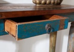 Console 120x40 Bois De Récupération Laqué Multicolore FABLE #11 -Massivmoebel24 09 100 751 0011 6