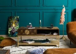 Table Basse 110x40 Manguier Huilé Brun DIAMOND #200