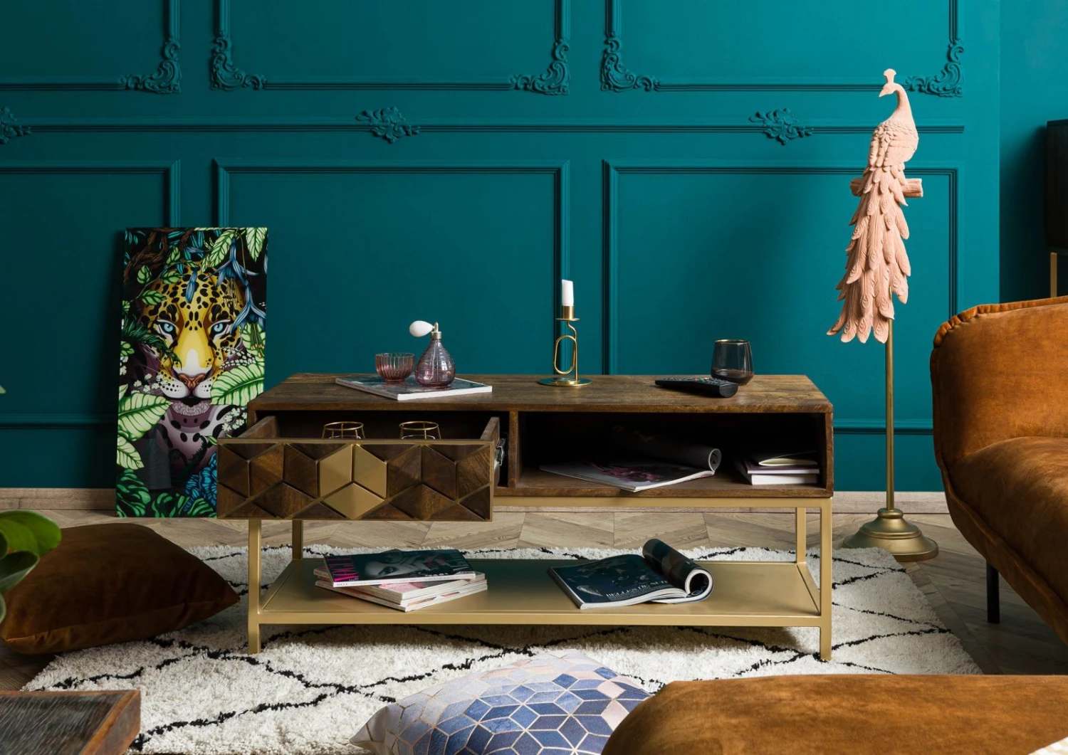 Table Basse 110x40 Manguier Huilé Brun DIAMOND #200 4 Table Basse 110x40 Manguier Huilé Brun DIAMOND #200 – Image 4