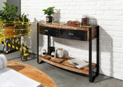 Console 105x35 Bois De Récupération Laqué Multicolore INDUSTRIAL #08