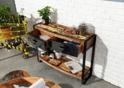 Console 105x35 Bois De Récupération Laqué Multicolore INDUSTRIAL #08 -Massivmoebel24 09 100 811 0008 4