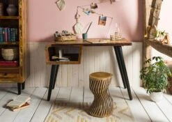 Bureau 116x59 Bois De Récupération Laqué Multicolore SIXTIES #104